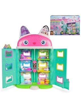 Children's Pink & Teal Playhouse Toy - Foldable Dollhouse